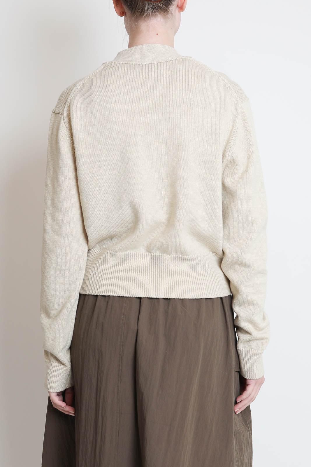 Zenggi, Cardigan Cash Cropped in Eggshell