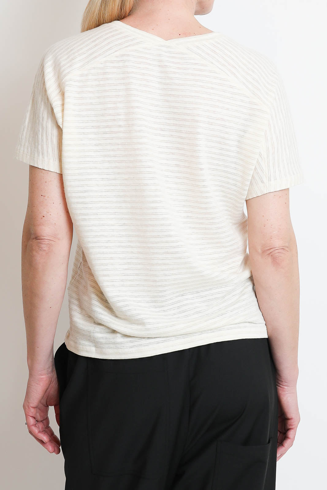 Pomandere, T-Shirt mit Streifen in Chalk