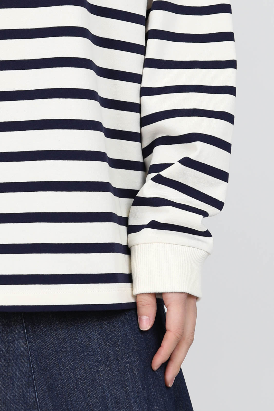 Langarm-Shirt Perfect Crewneck in Navy Multi