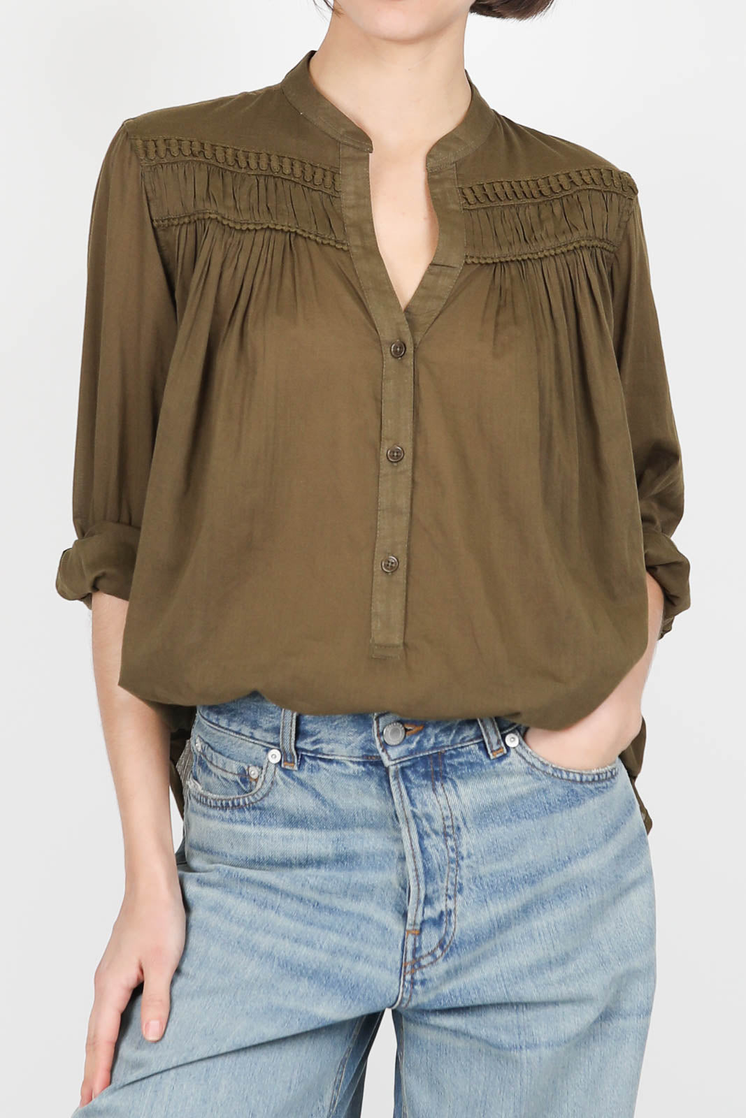 Bluse Clarys Top in Olive Green