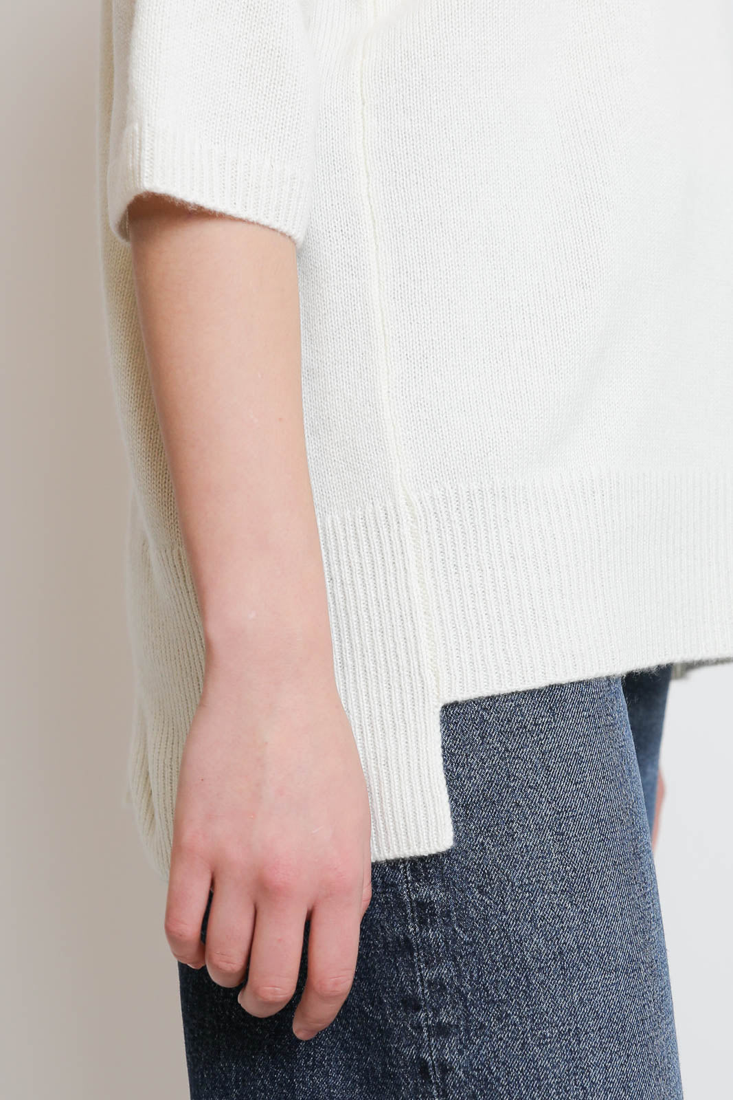 Lisa Yang, Pullover mit kurzen Ärmeln Camille in Cream