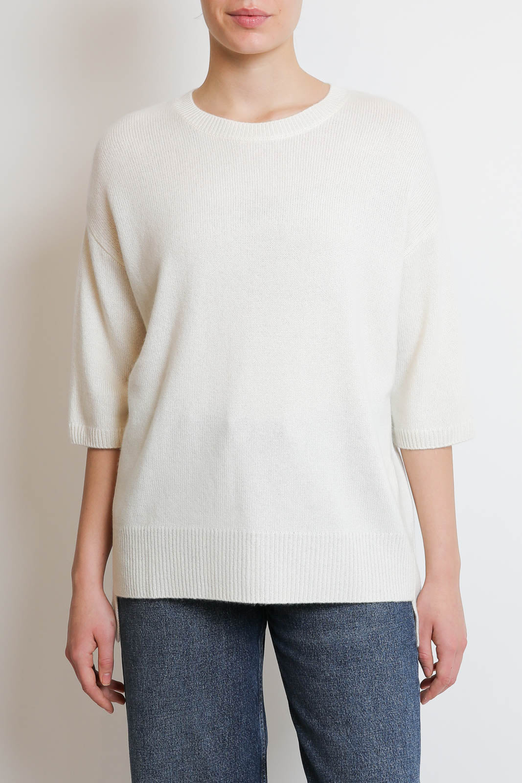 Lisa Yang, Pullover mit kurzen Ärmeln Camille in Cream