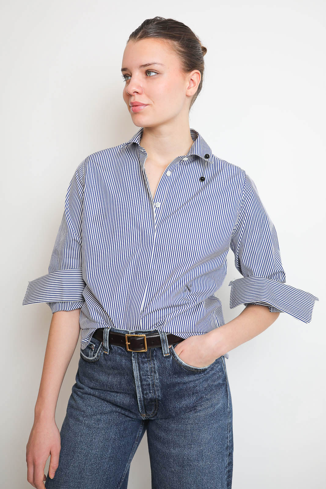 Nackiye, Bluse Saville in Navy Stripe