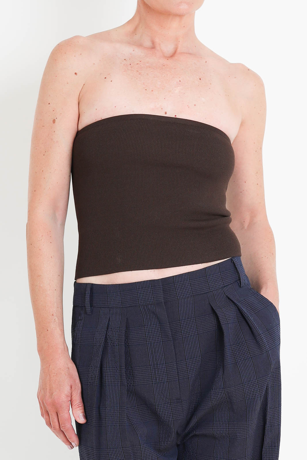 Tibi, haut côtelé marron hickory
