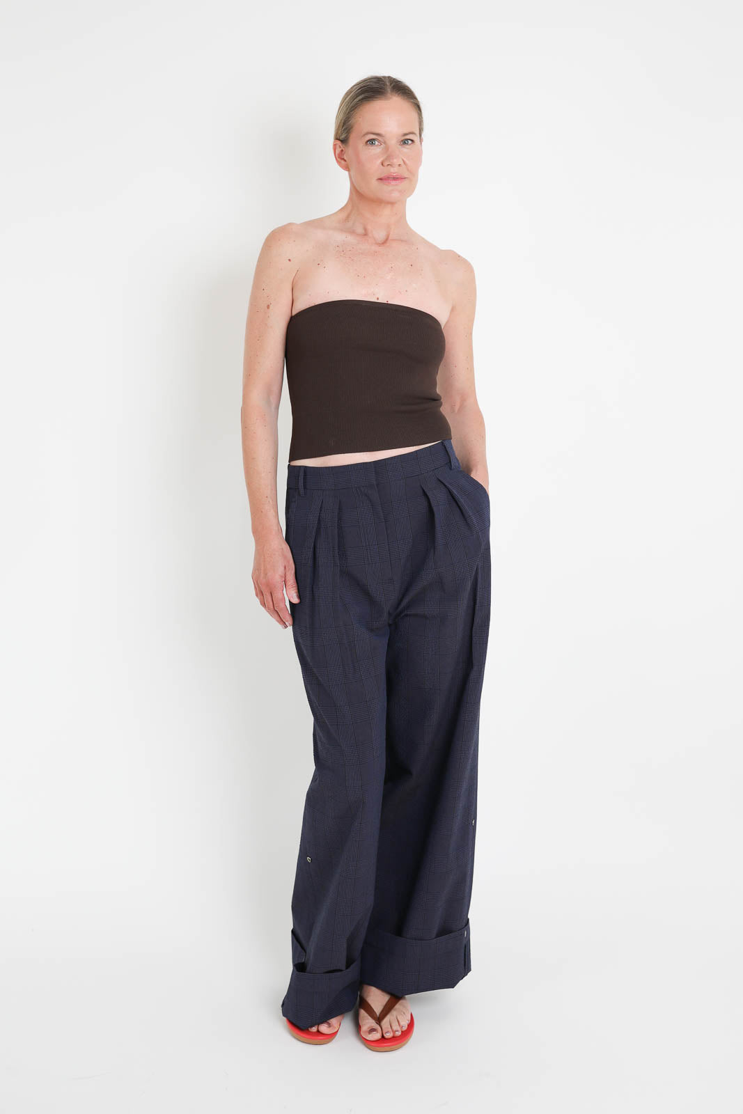 Tibi, Top Ribbed in Hickory Brown