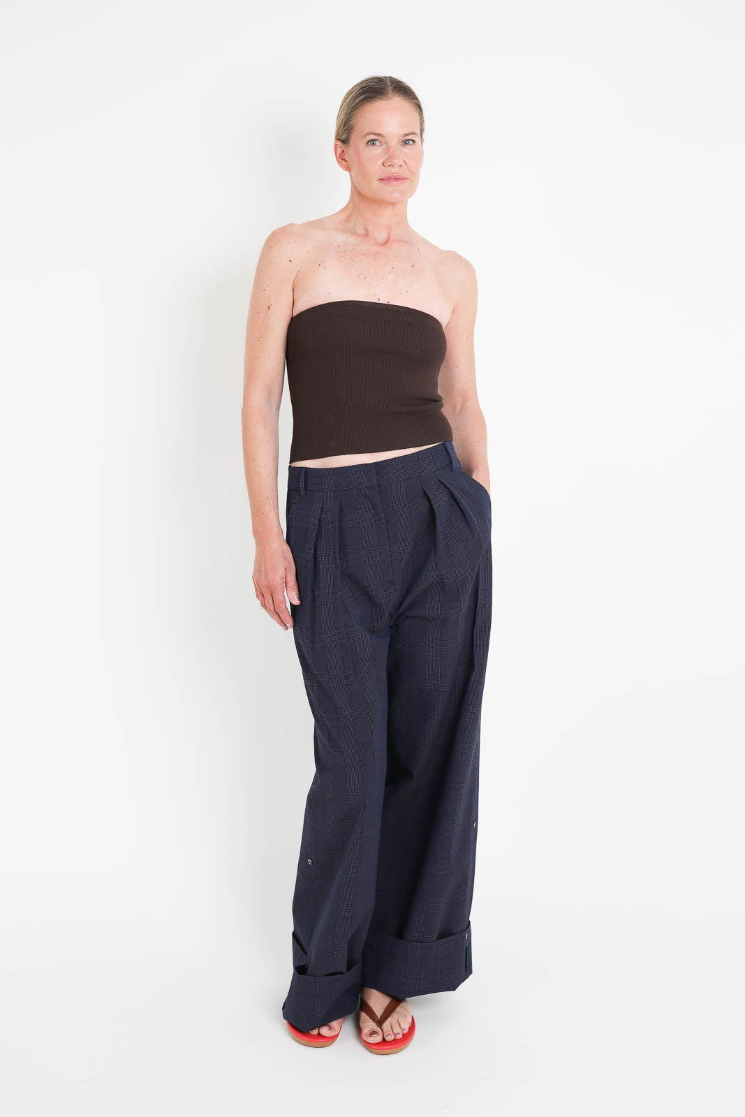 Tibi, haut côtelé marron hickory