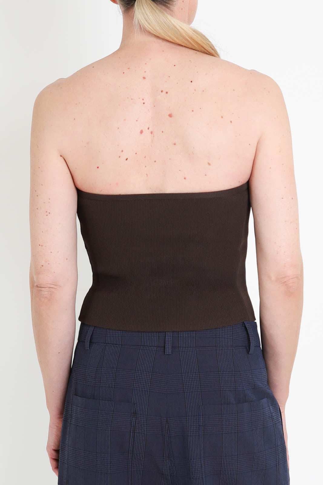 Tibi, Top Ribbed in Hickory Brown