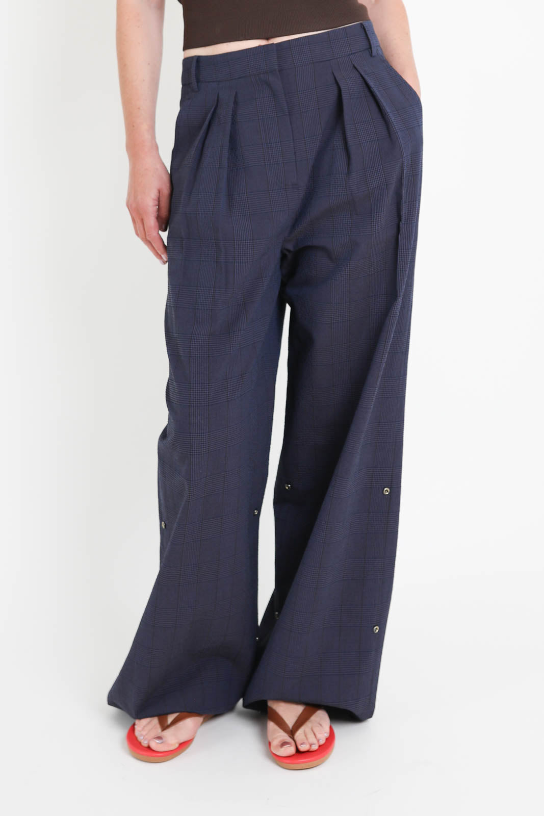 Tibi, Stella Pants in Navy Multi