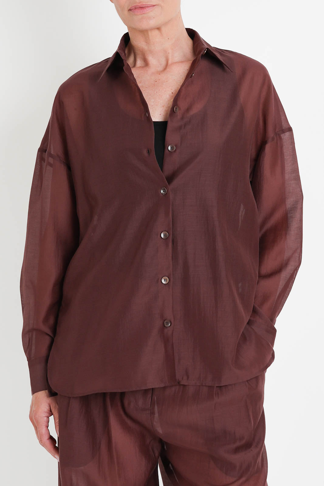 Tibi, Bluse Summer in Russet Brown