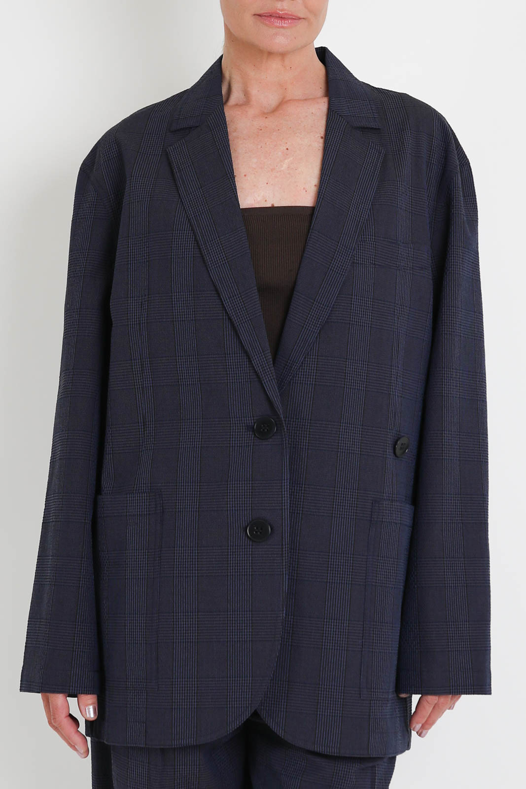 Tibi, Liam Blazer in Navy Multi