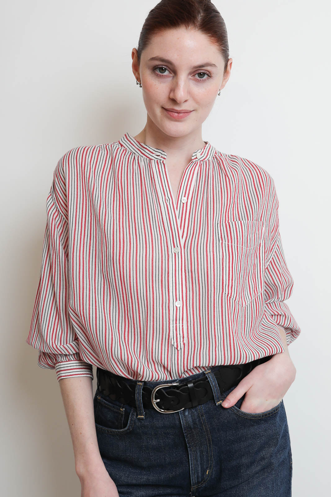 Marant Etoile, Bluse Sapha in Ecru/Red