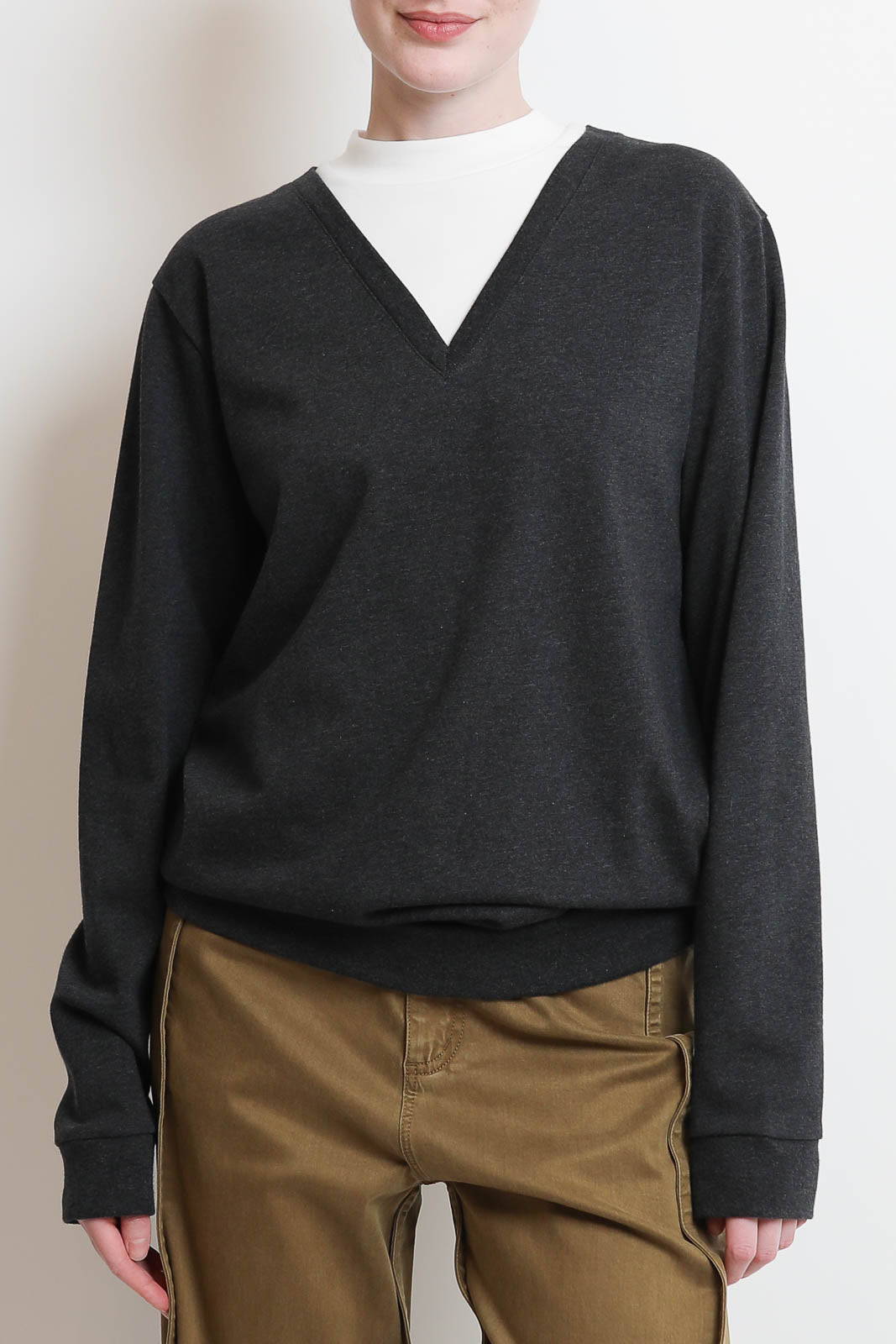 Tibi, Pullover Trompe Loeil in Grey Multi