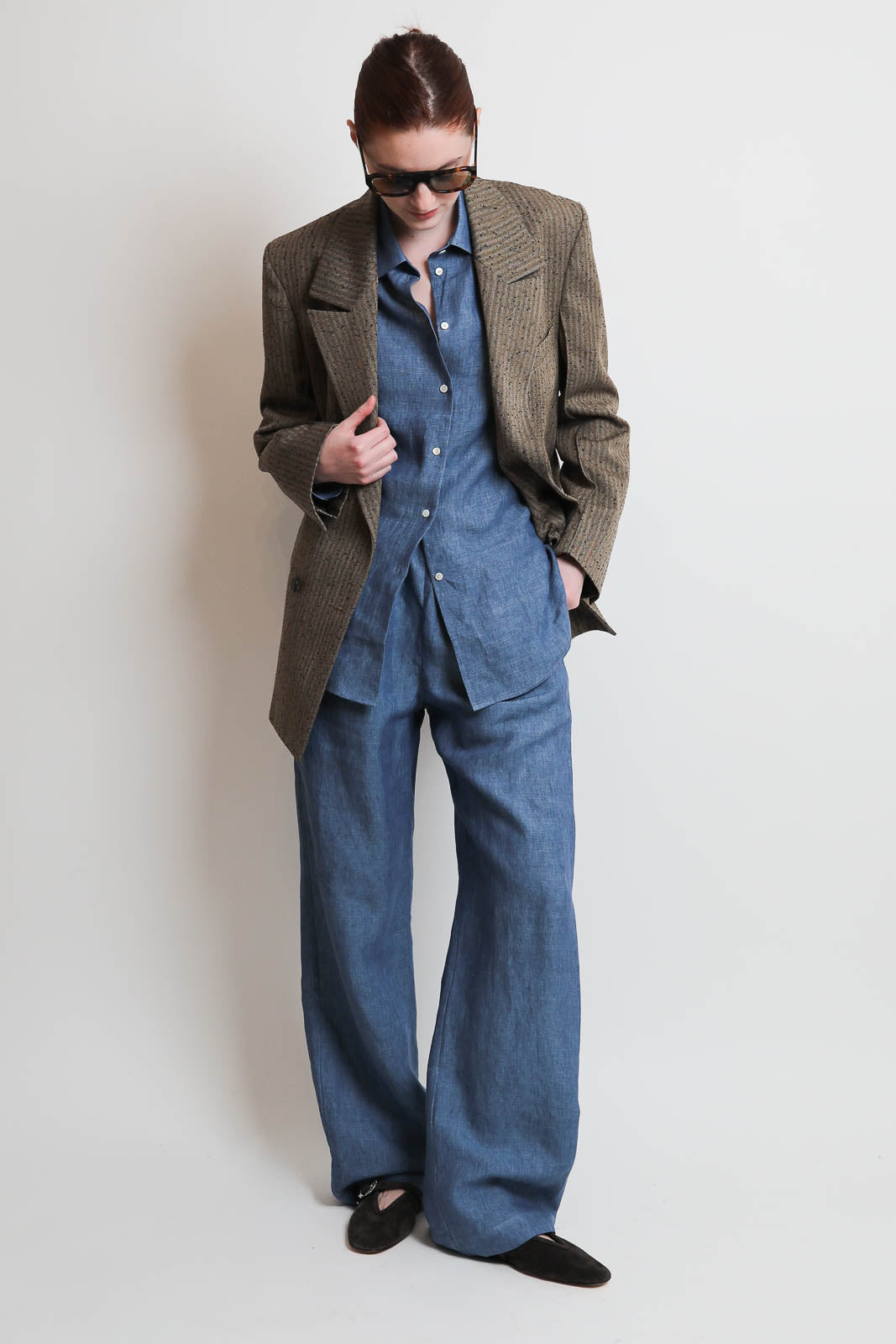 Rohe, Hose Relaxed Linen in Ocean Blue