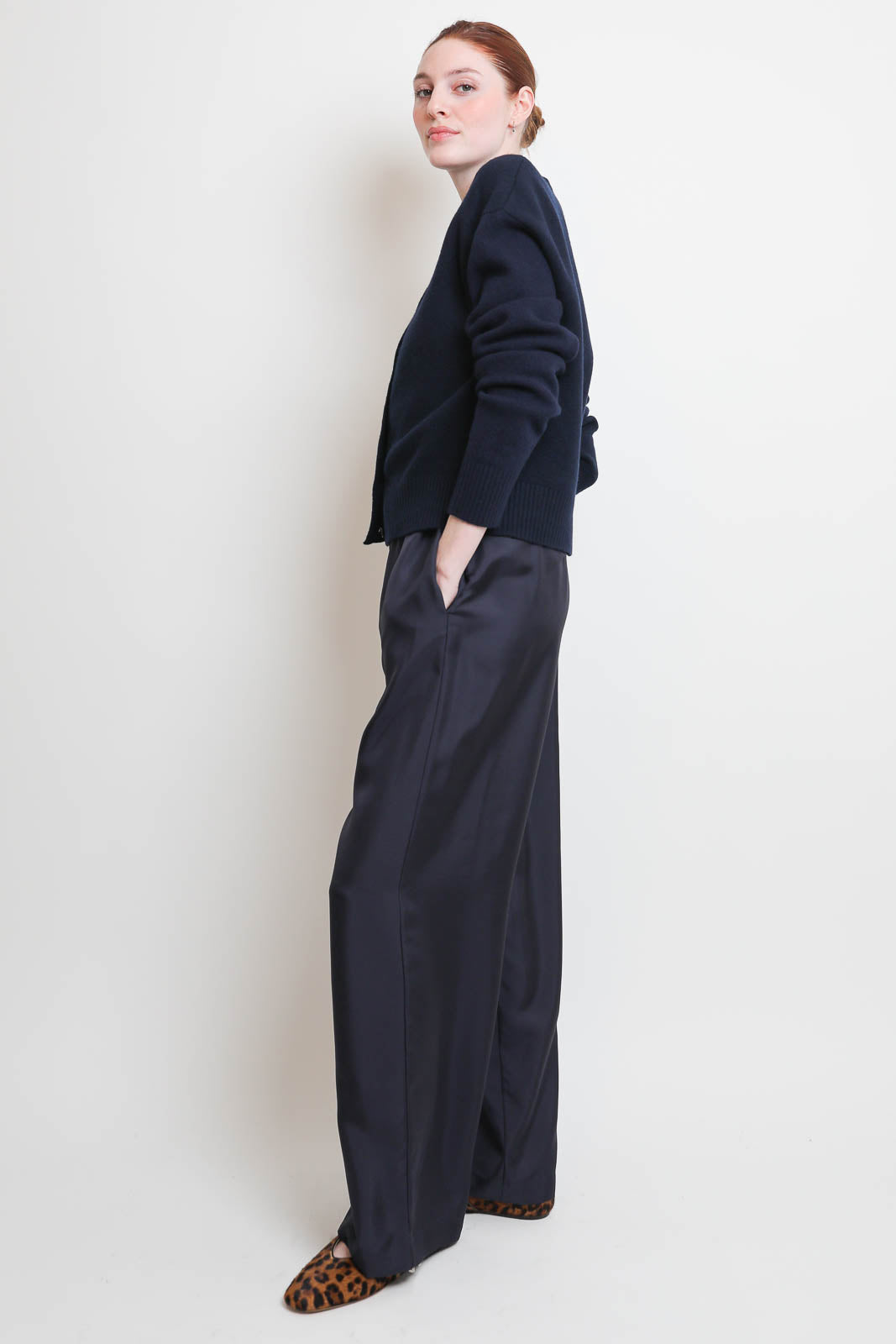 Rohe, Hose Wide Leg Silk in Night