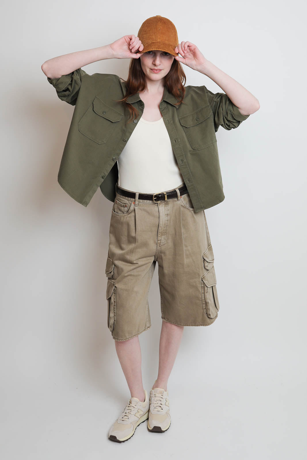 Denimist, Overshirt/Bluse Cropped Utility in Olive