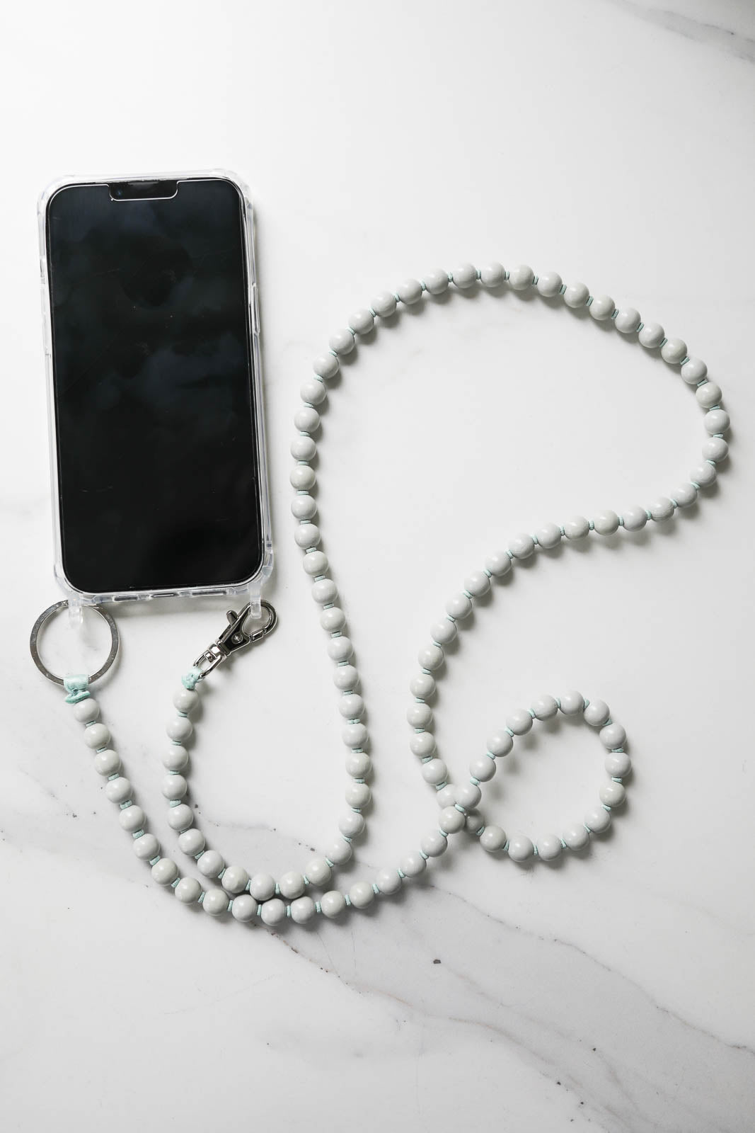 Handy-Kette in Light Grey/Salvia