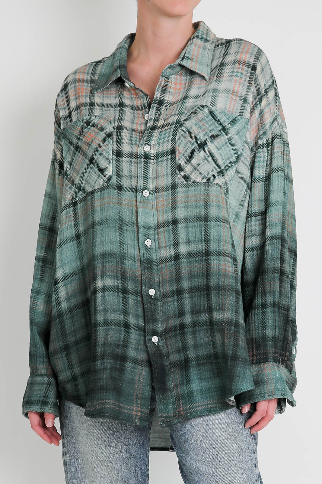 R13, Bluse Drop Neck in Dipped Black