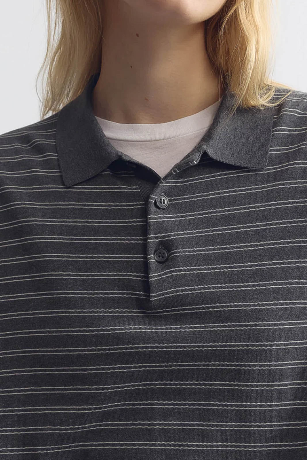 Nili Lotan, Pullover Foley in Charcoal/Ivory Stripe