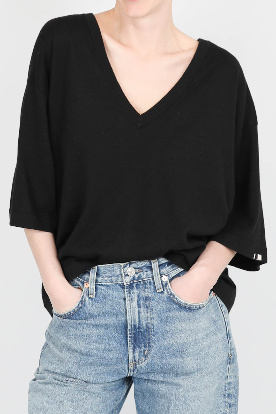 Pullover mit 3/4-Ärmeln Indi in Raven