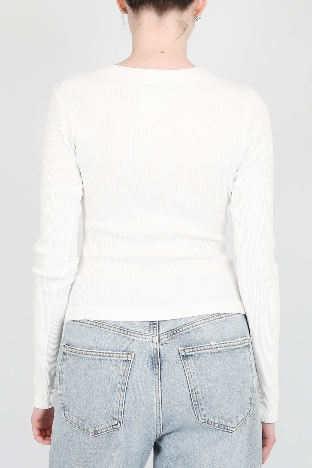 Langarm-Shirt Varra Henley in Weiss