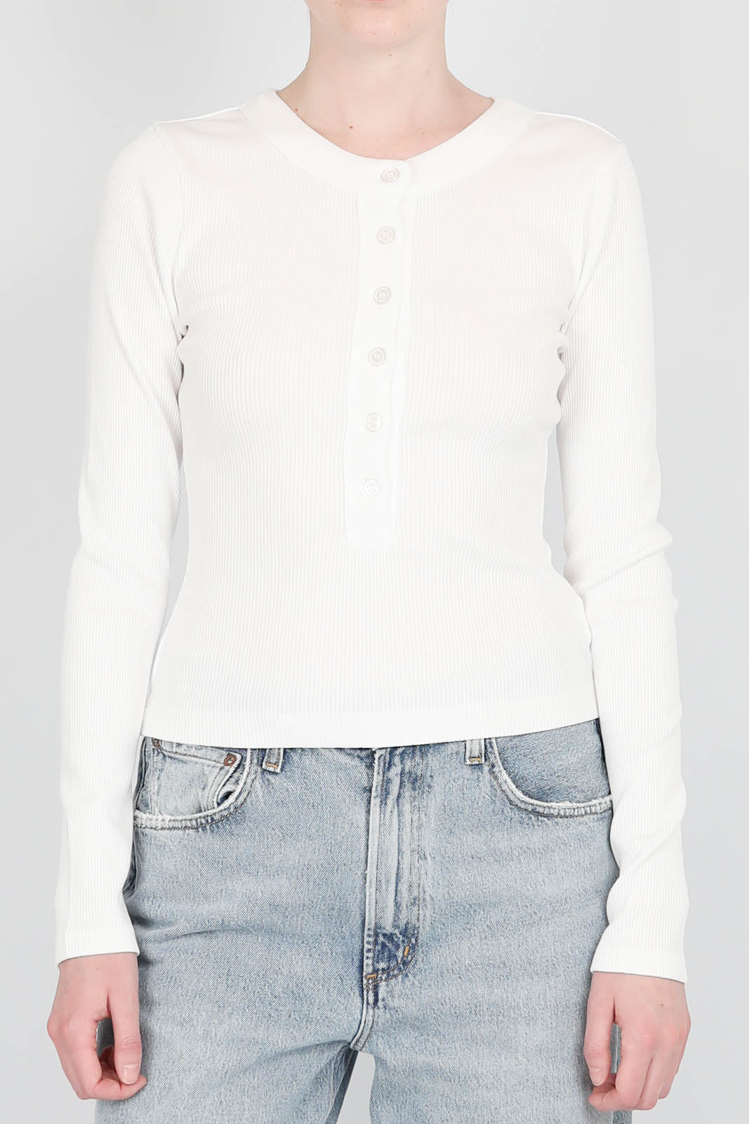 Langarm-Shirt Varra Henley in Weiss