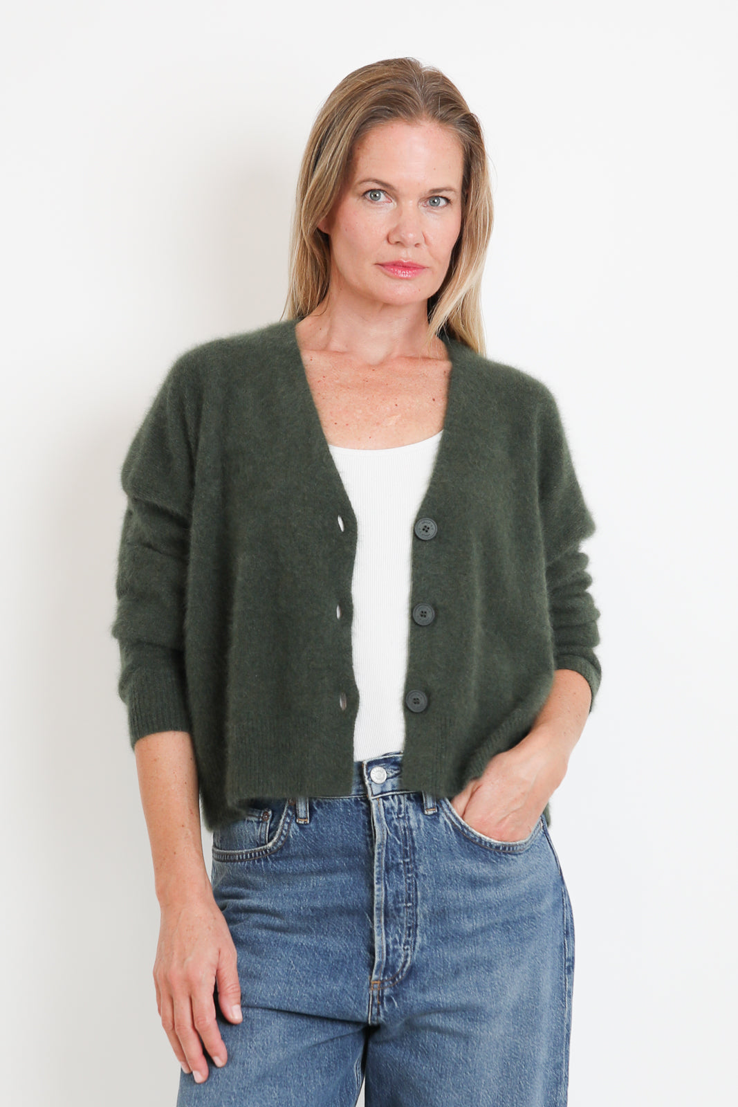 CTPlage, Cardigan aus Wolle in Khaki