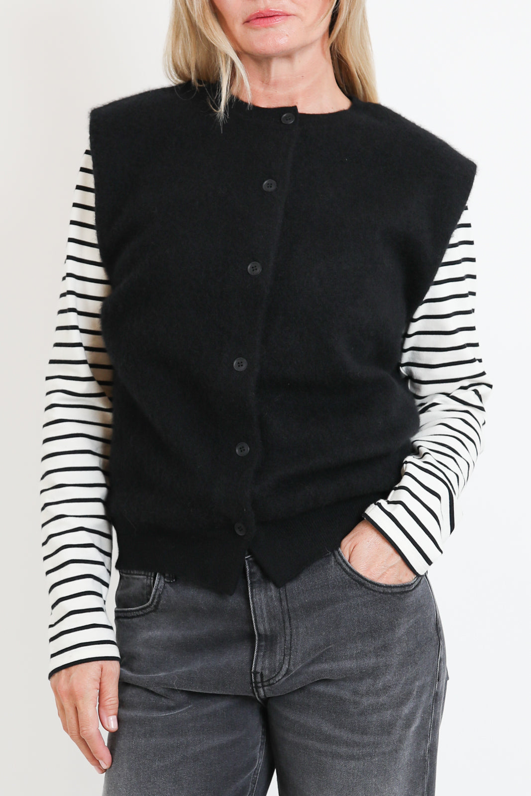 CTPlage, Gilet aus Wolle in Schwarz