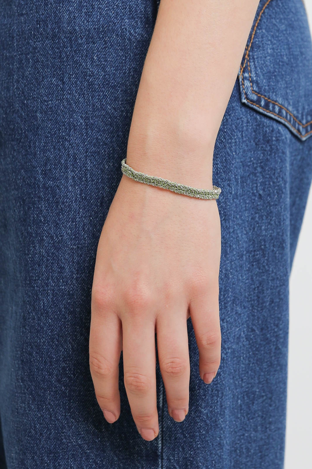 Marie Laure Chamorel, Armband Geflochten in Silver Jade