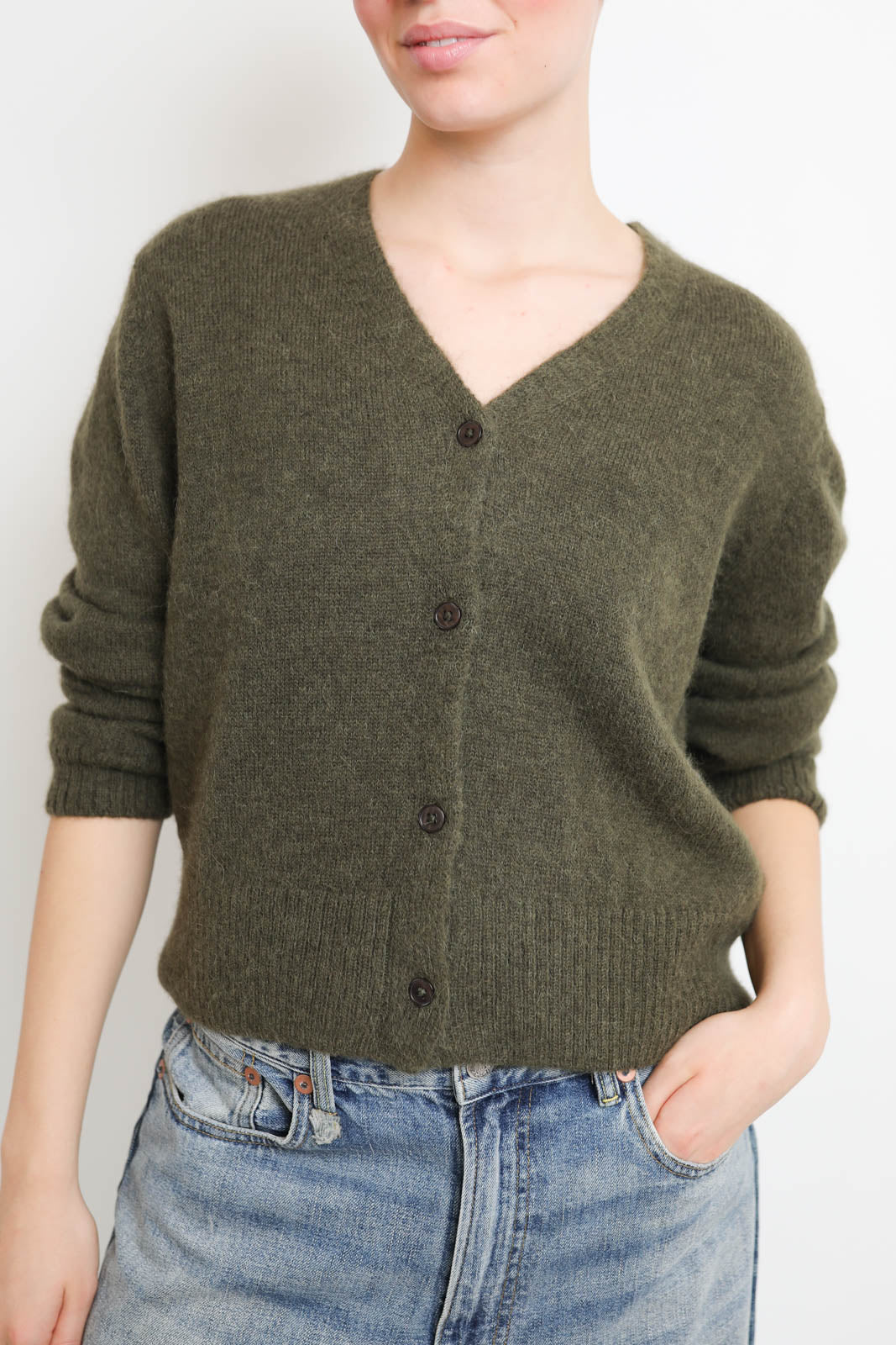 Vestibule, Cardigan V-Neck in Lichen