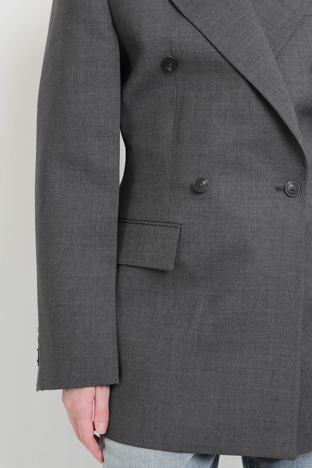 Raw, Blazer Hourglass in Dark Grey Melange