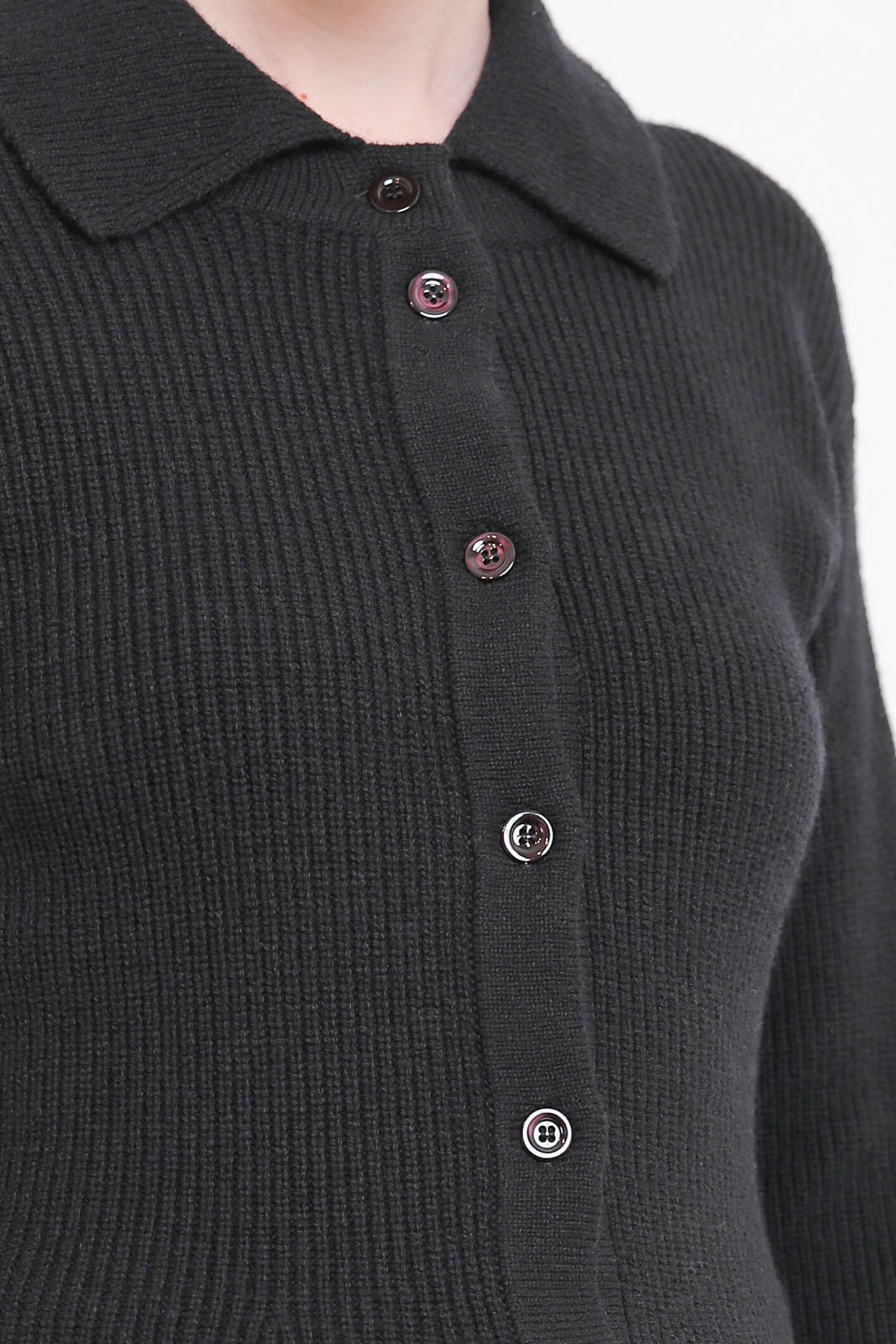 Rohe, Cardigan Waisted Rib in Schwarz