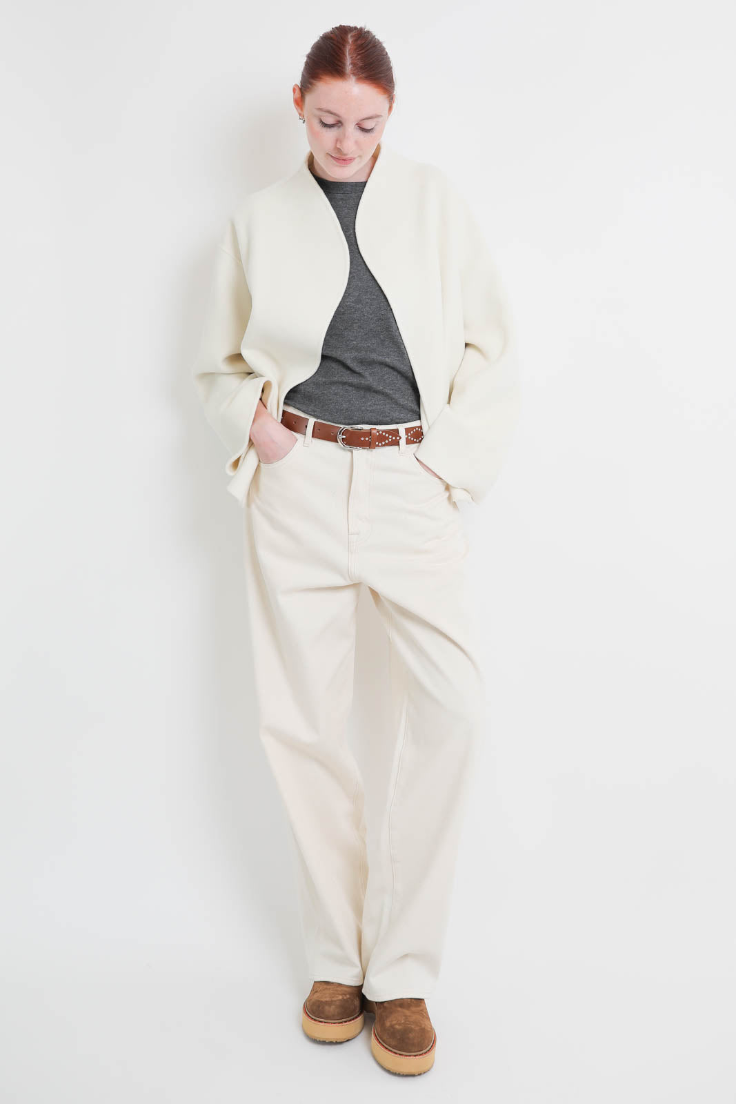 Soft Goat, Jacke Short in Feather White