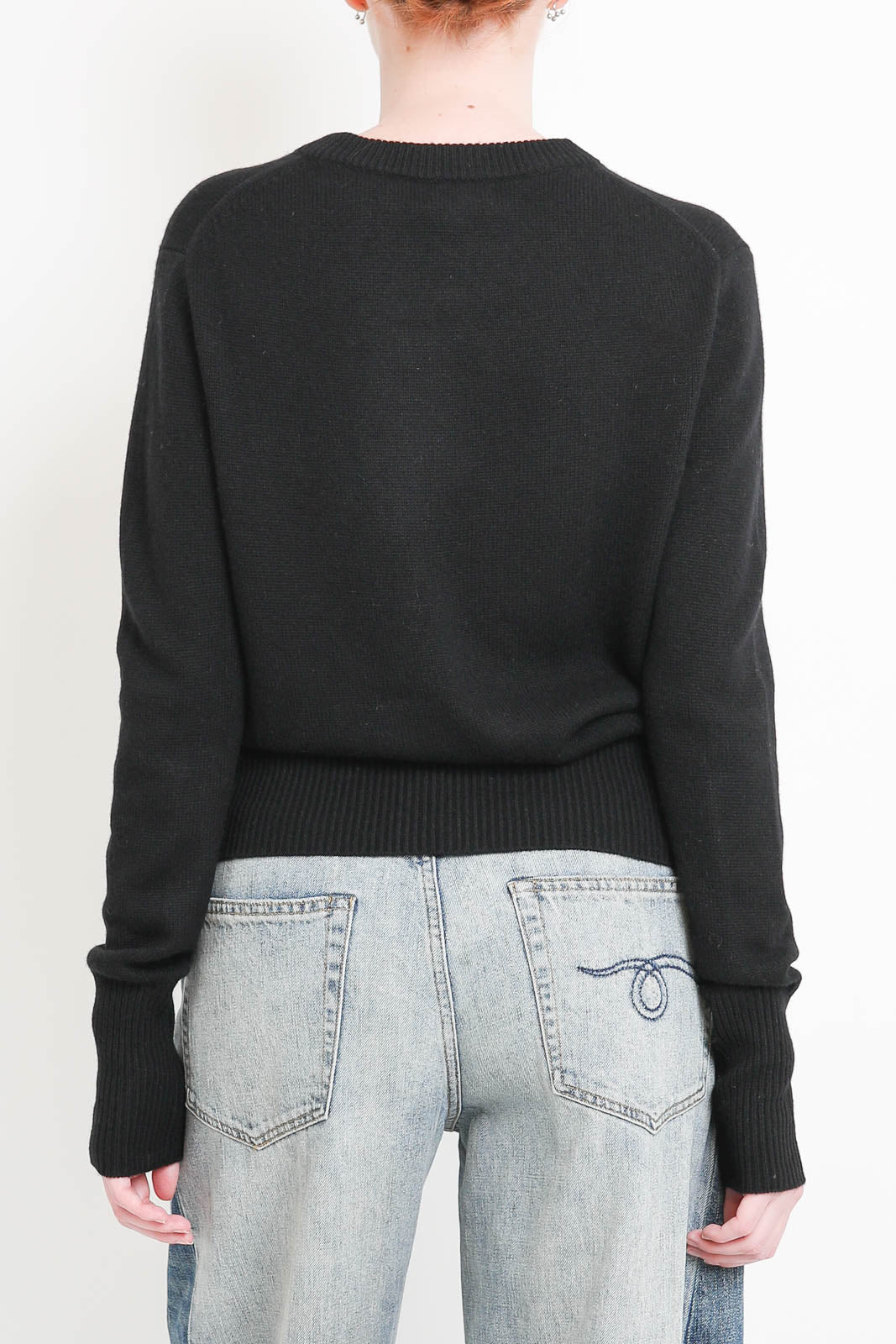 Soft Goat, Pullover Classic Crewneck in Schwarz