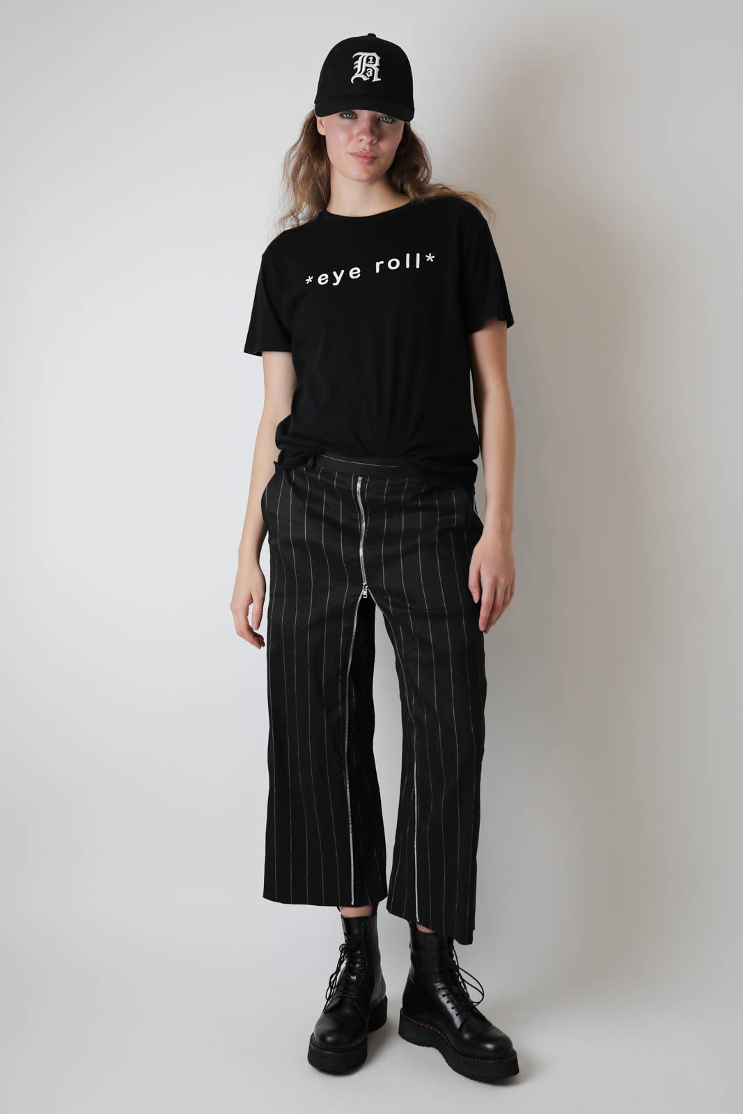 R13, T-Shirt Eye Roll in Schwarz