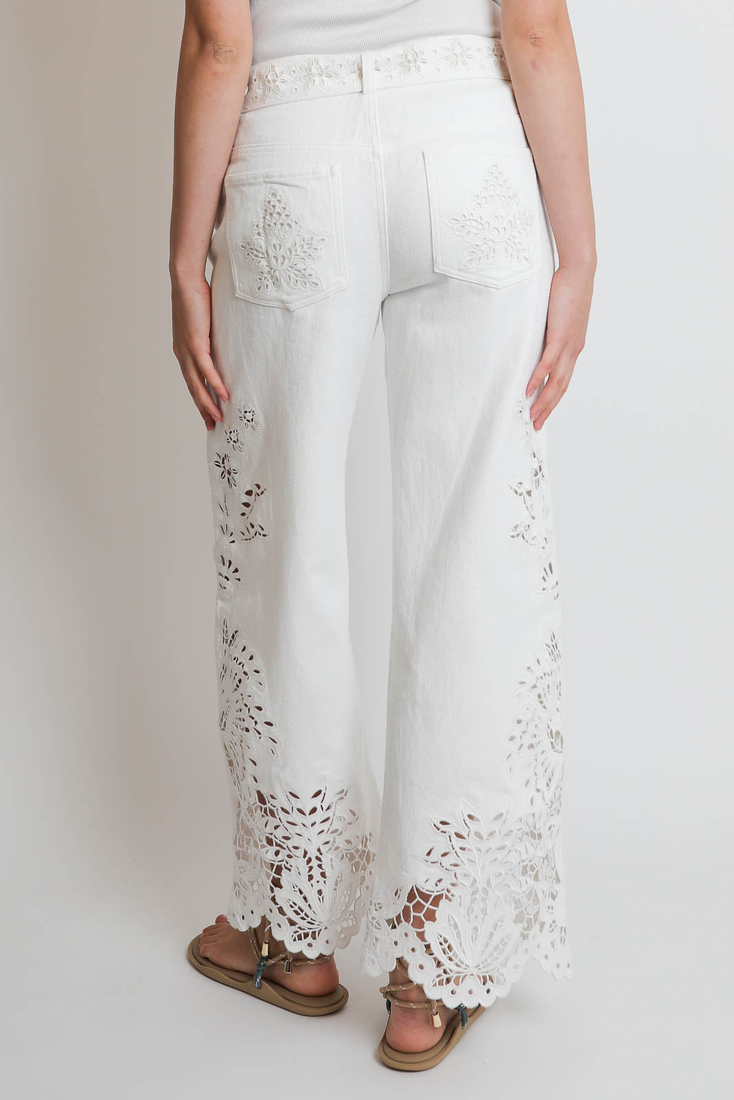 Farm Rio, Hose Boho Beauty Richielieu in Off White