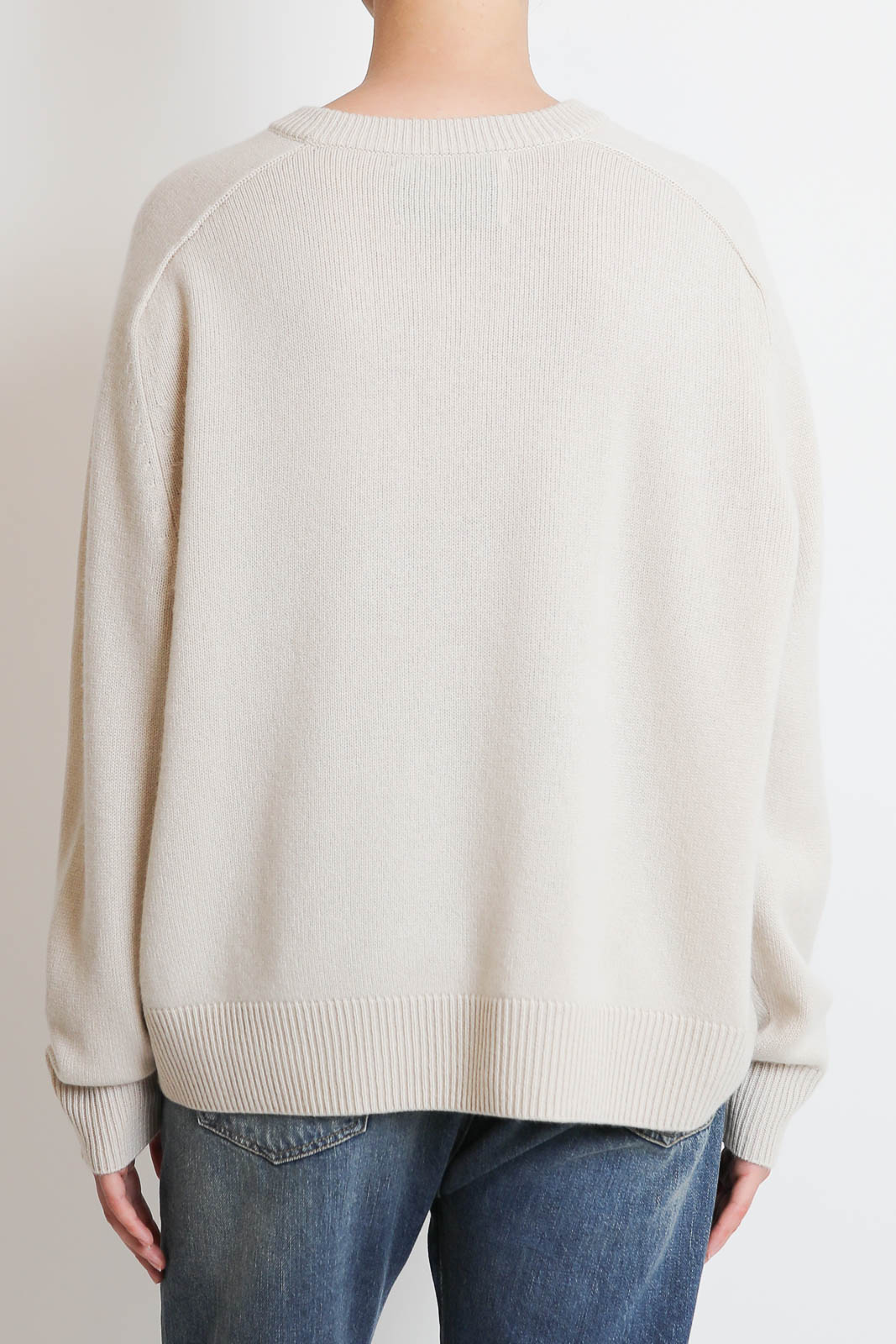 Soft Goat, Pullover Boyfriend Crewneck in Chalk