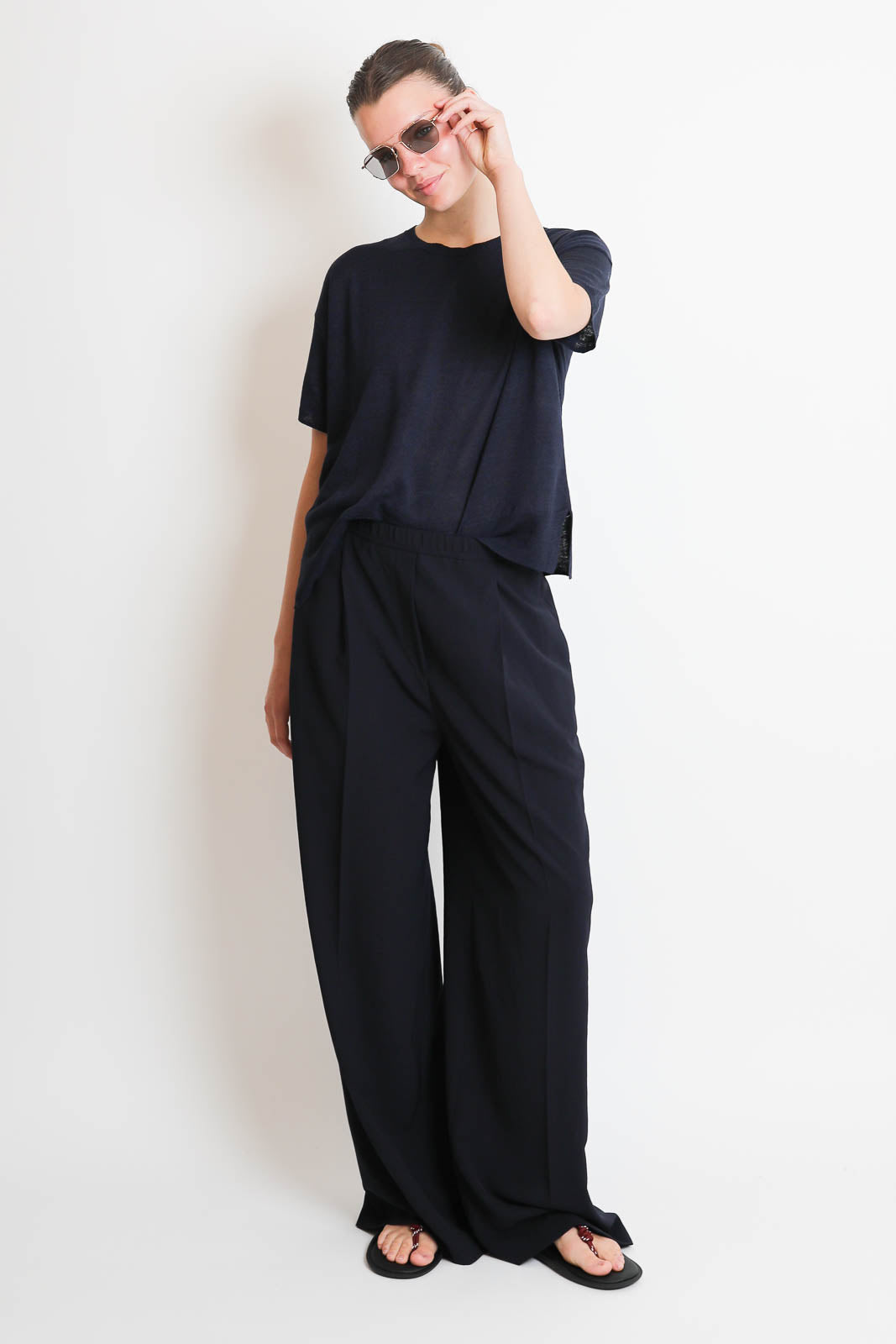C. T. Plage, Round Sweater in Navy
