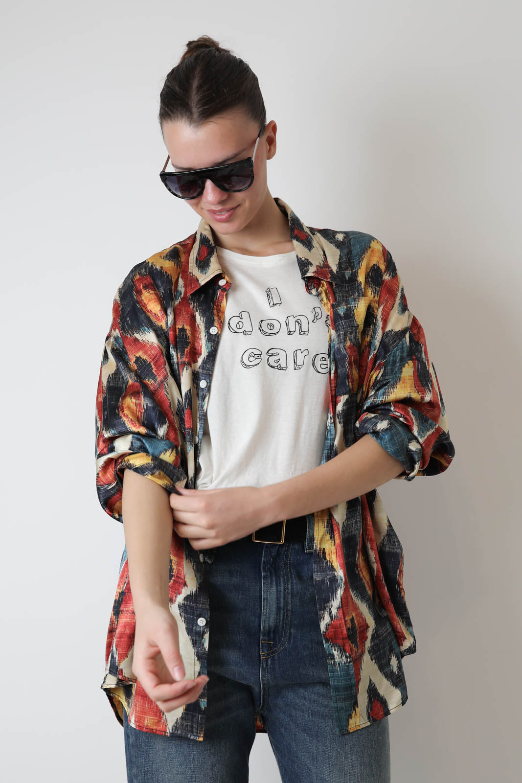 R13, Bluse Drop Neck in Multicolor