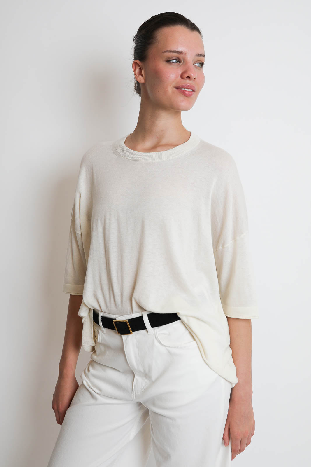 C. T. Plage, Round Sweater in White
