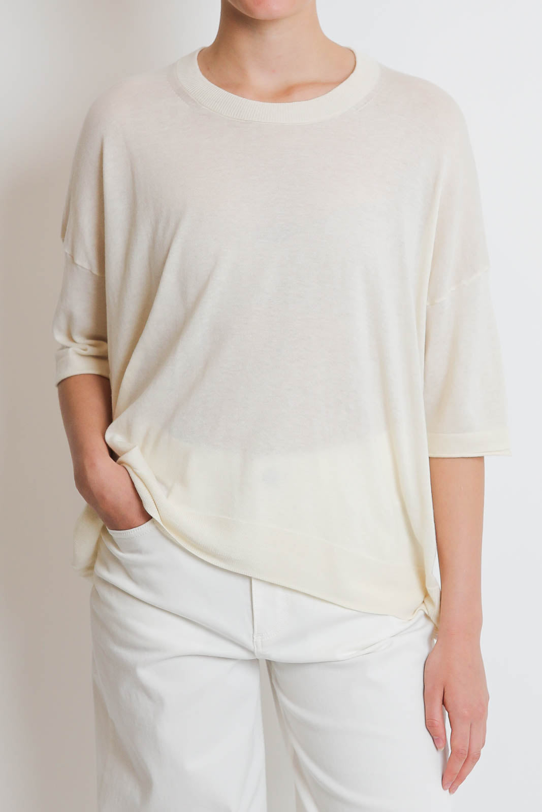 C. T. Plage, Pullover Round in Weiss