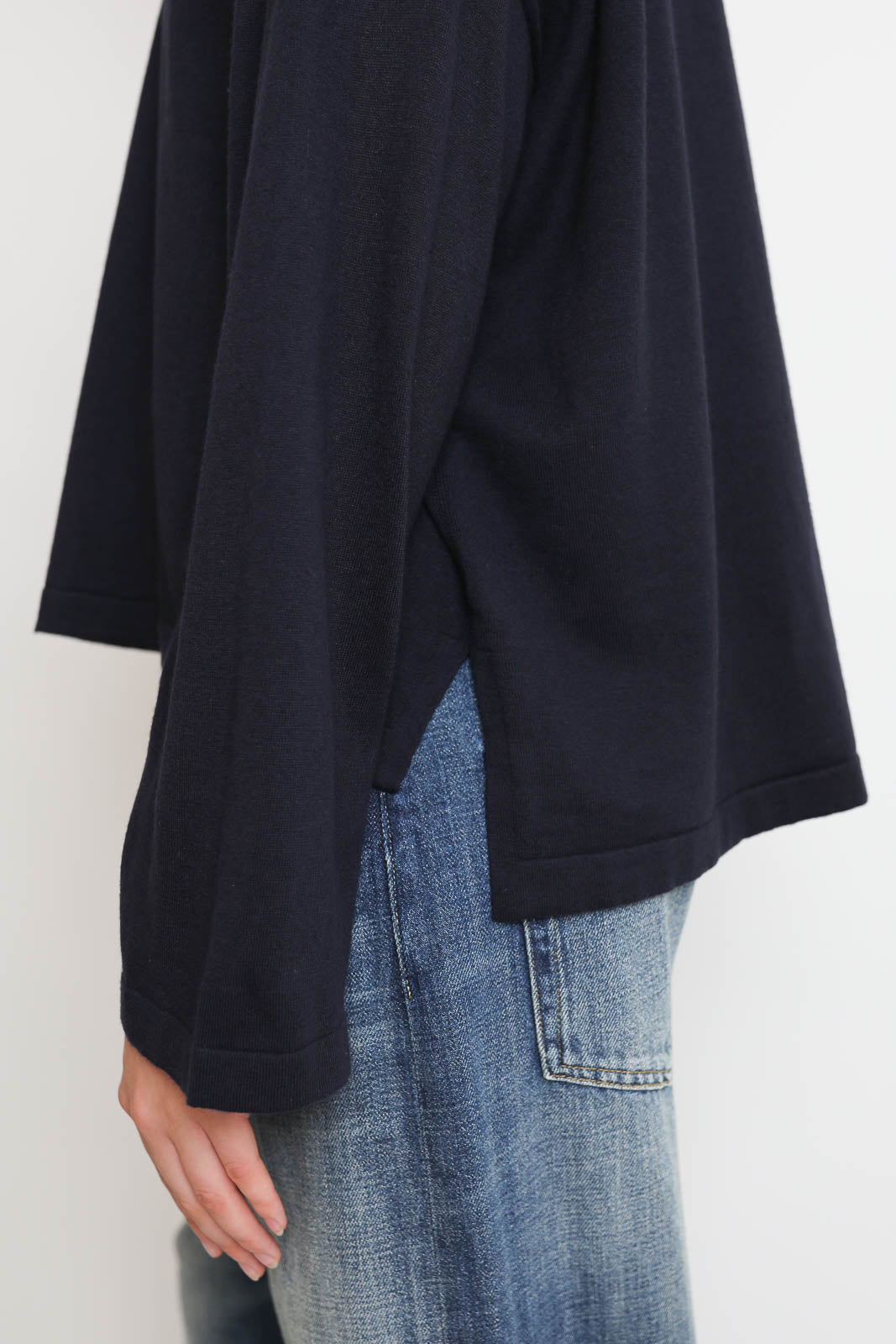 C. T. Plage, Pullover Cotton-Blend in Navy