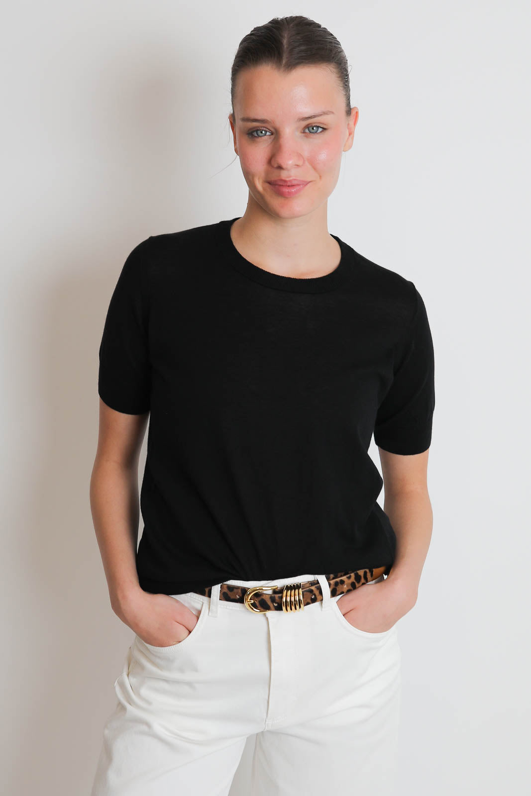 C. T. Plage, T-Shirt Round in Schwarz