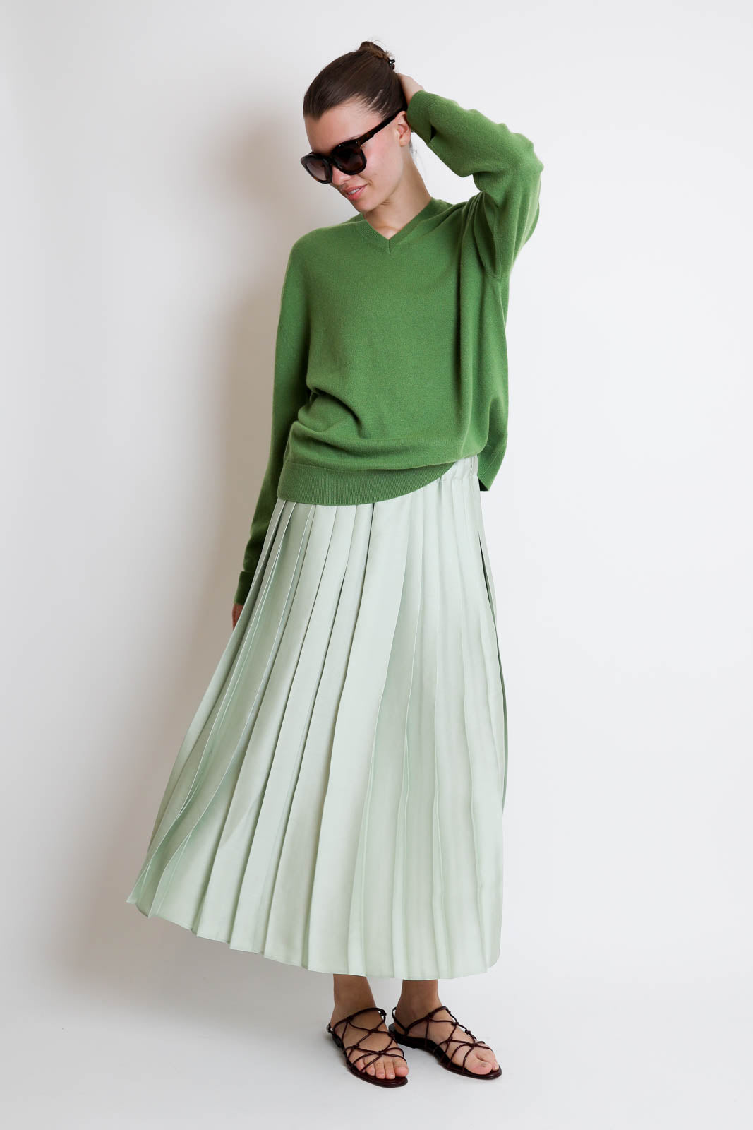 Tibi, Pullover Easy V-Neck in Avocado