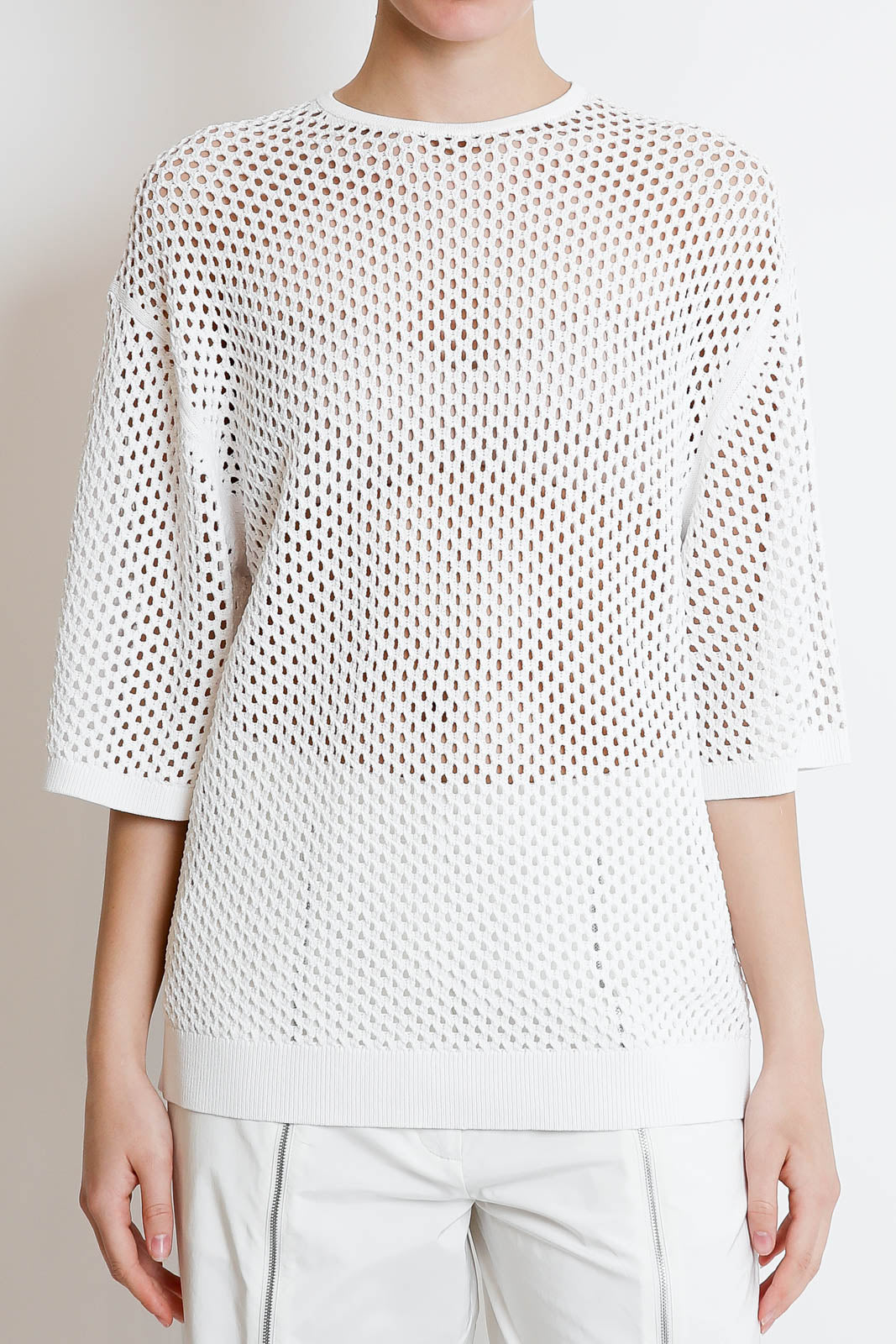 T-Shirt Crochet Netting in Weiss