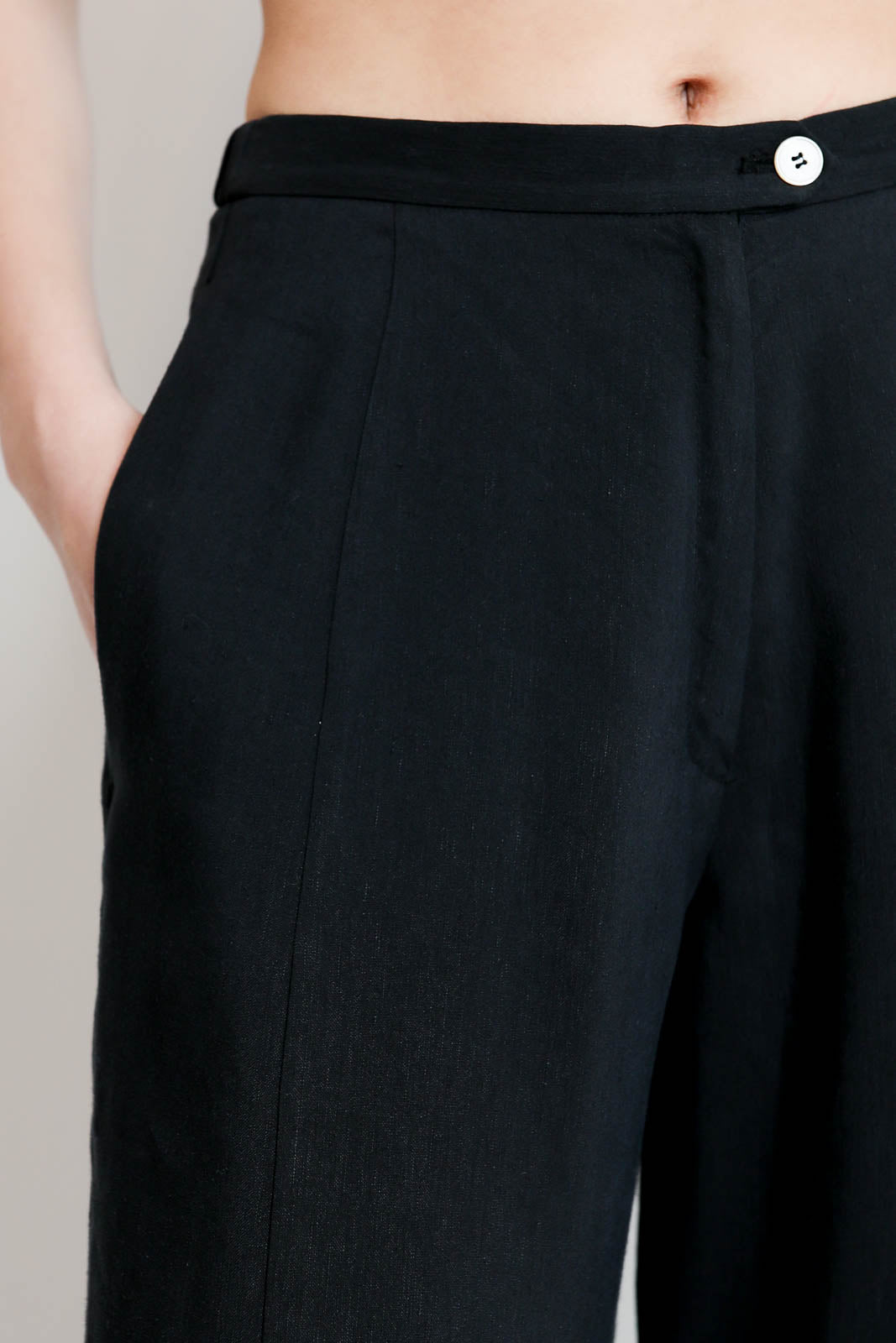 Forte-Forte, Hose Slubbed Linen in Schwarz
