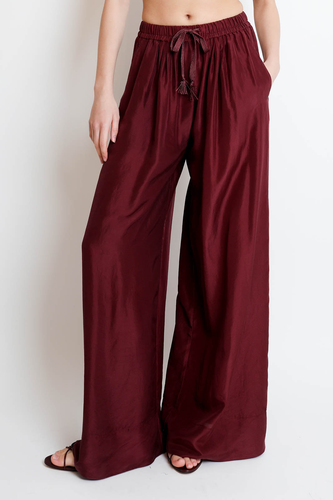 Forte-Forte, Hose Habotai Silk in Ruby