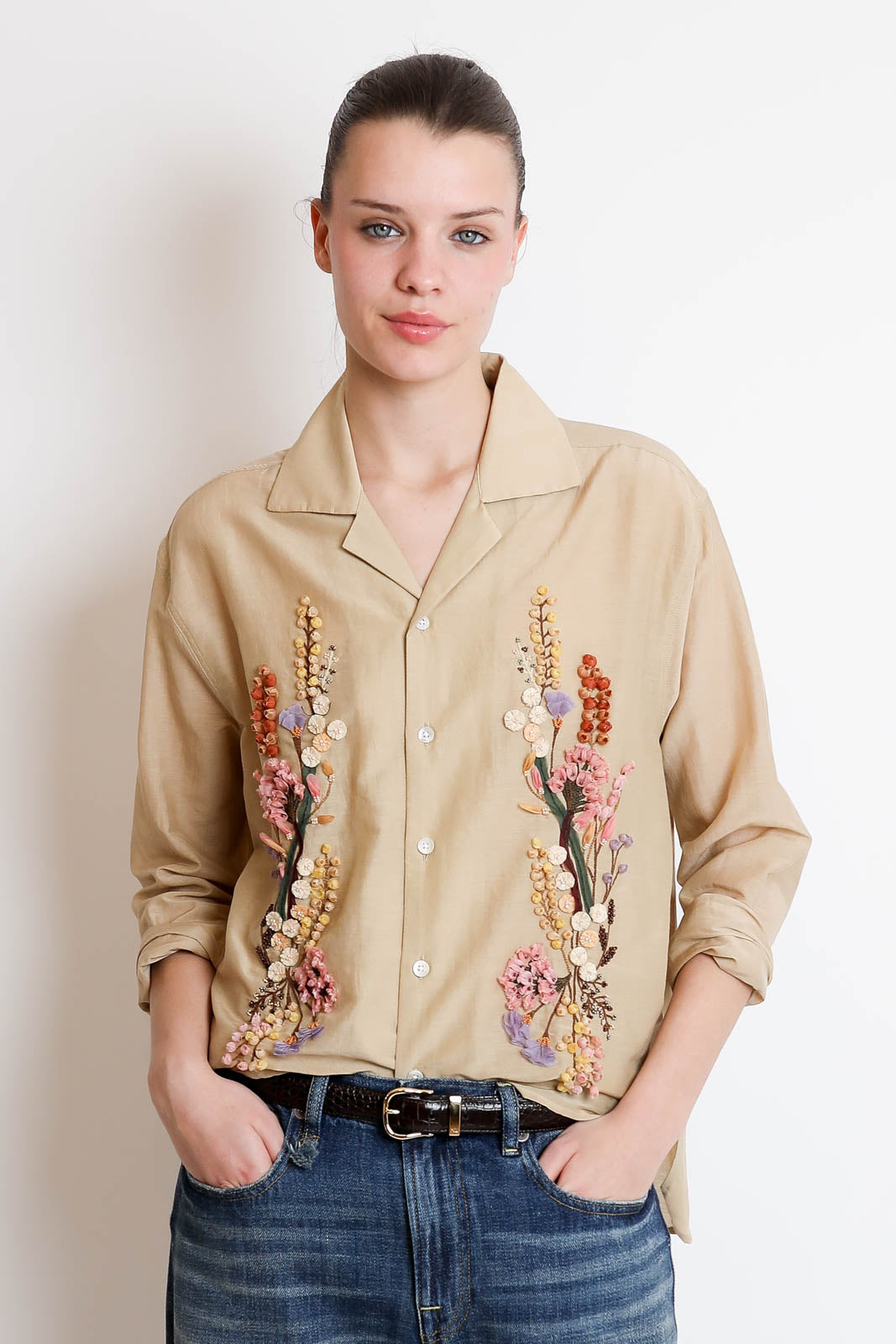 Baziszt, Bluse Beauly in Beige