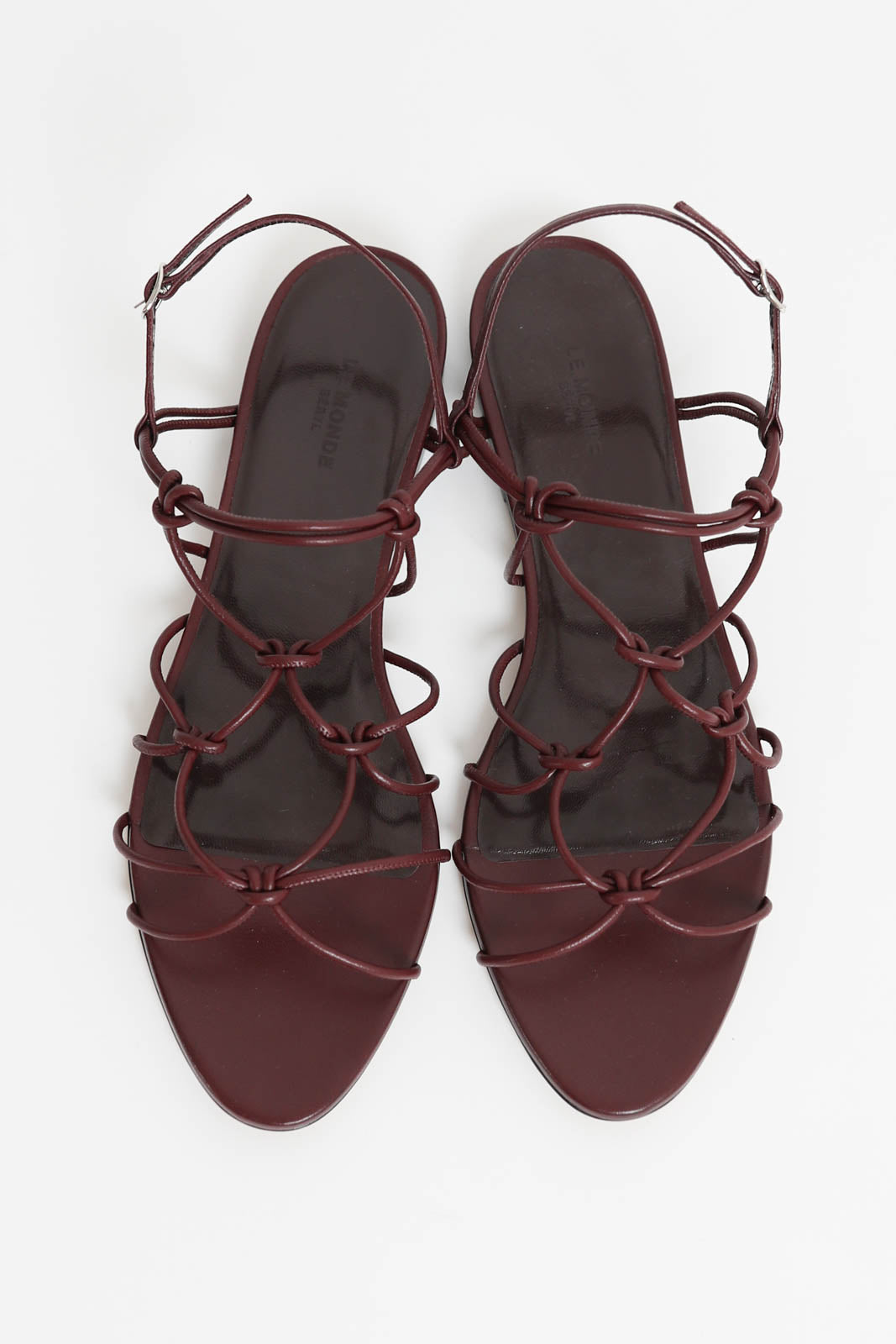 Le Monde Beryl, Grace Flat Sandals in Burgundy