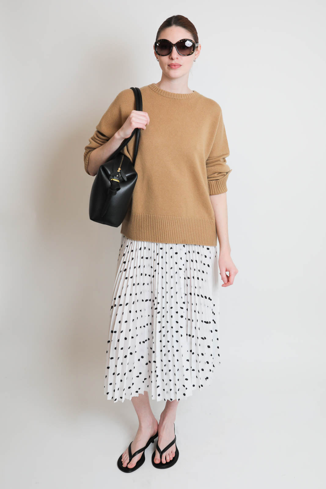 Tibi, Rock Scribble Dot Print in Weiss/Schwarz