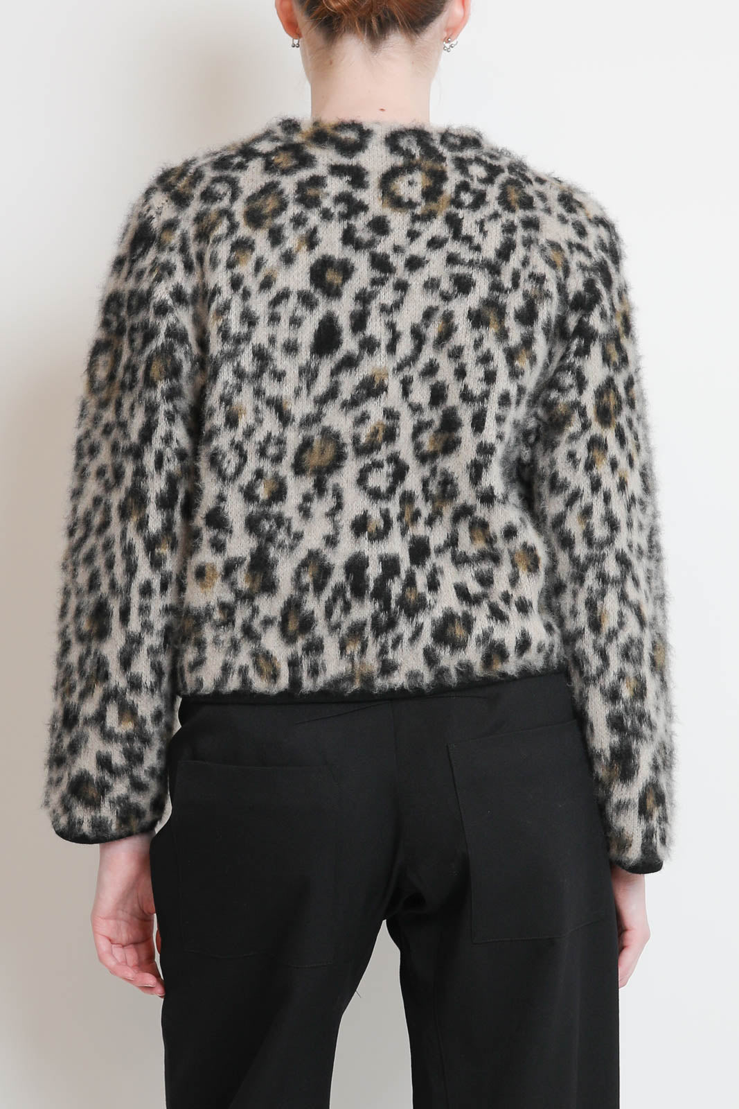 Nili Lotan, Cardigan Beyton in Jute Leopard